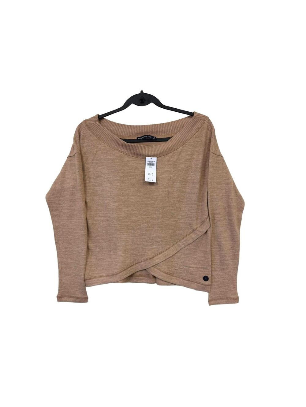 Abercrombie & Fitch Women’s Small Tan Layered Criss Cross Sweater NWT